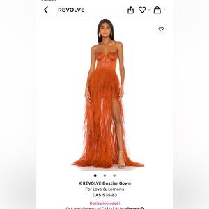 Love & lemons bustier gown size small. Brand new